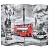 Biombo divisor plegable 228x170 cm bus Londres blanco y negro