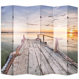 Biombo divisor plegable 228x170 cm lago