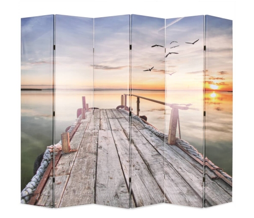 Biombo divisor plegable 228x170 cm lago