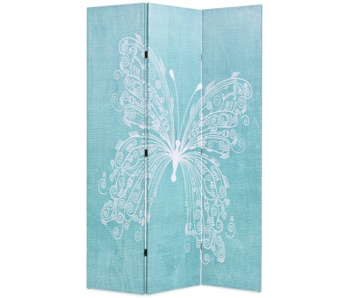 Biombo divisor plegable 120x170 cm mariposa azul