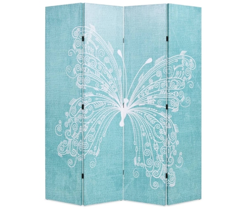 Biombo divisor plegable 160x170 cm mariposa azul