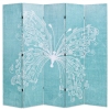 Biombo divisor plegable 200x170 cm mariposa azul