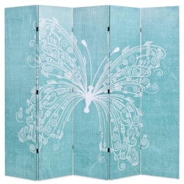 Biombo divisor plegable 200x170 cm mariposa azul