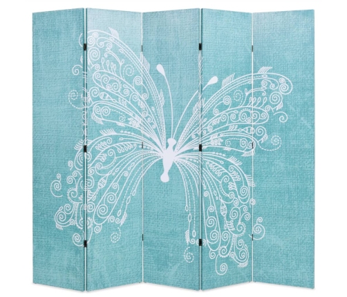 Biombo divisor plegable 200x170 cm mariposa azul