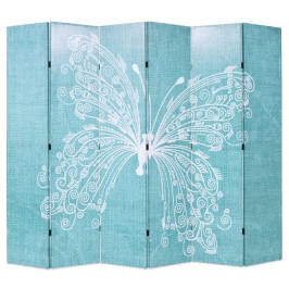 Biombo divisor plegable 228x170 cm mariposa azul