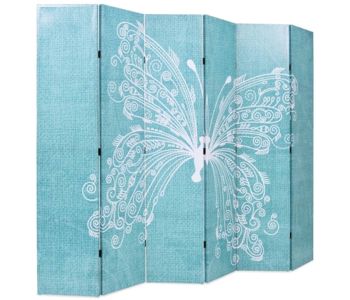 Biombo divisor plegable 228x170 cm mariposa azul