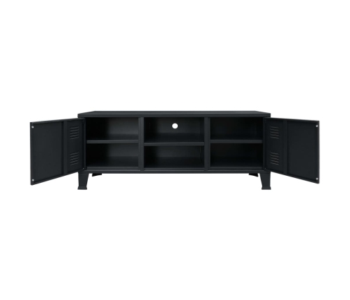 Mueble para TV metal estilo industrial negro 120x35x48 cm