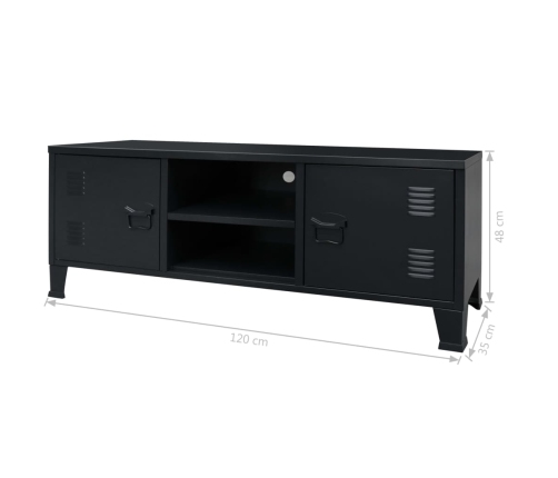 Mueble para TV metal estilo industrial negro 120x35x48 cm