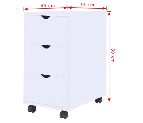 Mueble de cajones blanco 33x45x60 cm