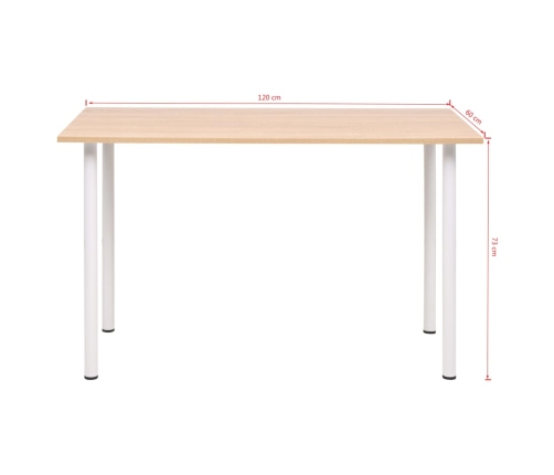 vidaXL Mesa de comedor 120x60x73 cm color roble y blanco