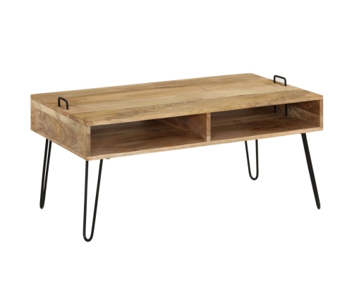 Mesa de centro de madera maciza de mango 100x60x45 cm