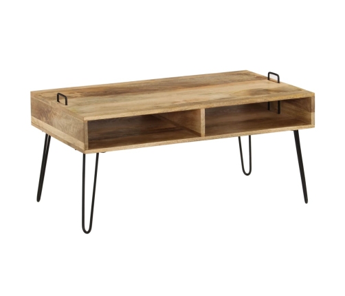 Mesa de centro de madera maciza de mango 100x60x45 cm