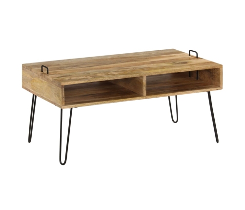 Mesa de centro de madera maciza de mango 100x60x45 cm