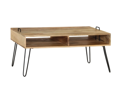 Mesa de centro de madera maciza de mango 100x60x45 cm