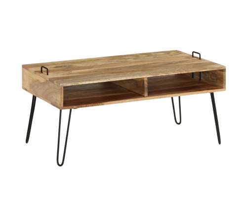 Mesa de centro de madera maciza de mango 100x60x45 cm