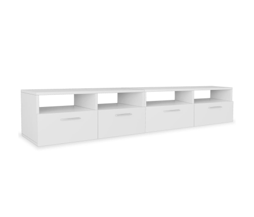 Mueble para TV de madera de ingeniería 2 unidades blanco