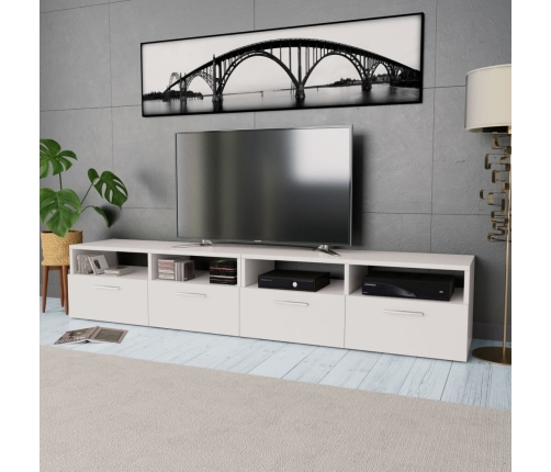 Mueble para TV de madera de ingeniería 2 unidades blanco