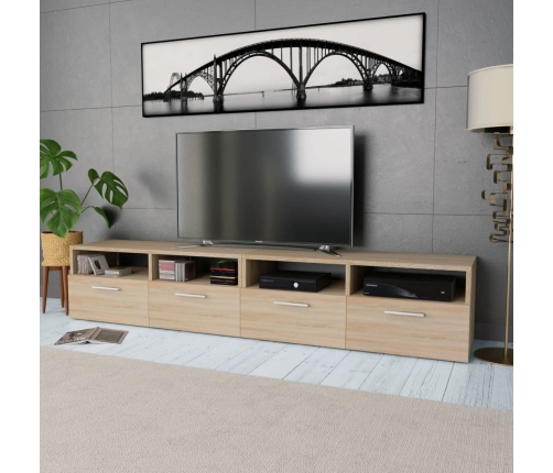 vidaXL Mueble de TV 2 piezas madera de ingeniería roble 95x35x36 cm