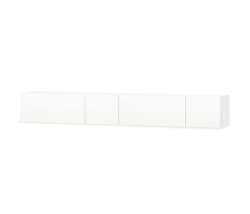 Mueble para TV 2 uds contrachapada blanco brillo 120x40x34cm