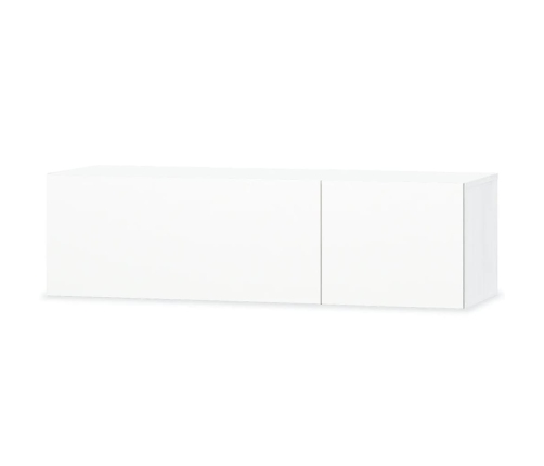 Mueble para TV 2 uds contrachapada blanco brillo 120x40x34cm