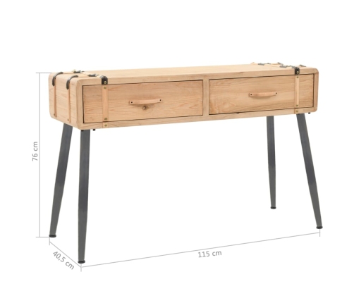 Mesa consola de madera de abeto maciza 115x40,5x76 cm