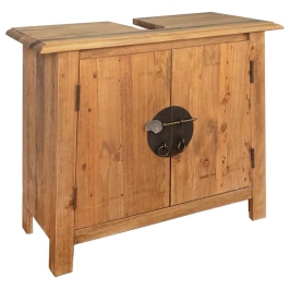 Mueble de lavabo madera maciza de pino 70x32x63 cm