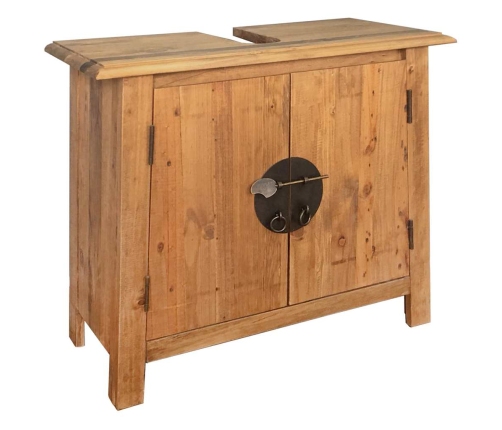 Mueble de lavabo madera maciza de pino 70x32x63 cm