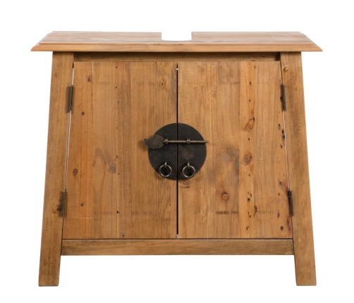 Mueble de lavabo madera maciza de pino 70x32x63 cm