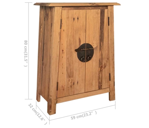 Mueble del cuarto de baño madera maciza de pino 59x32x80 cm