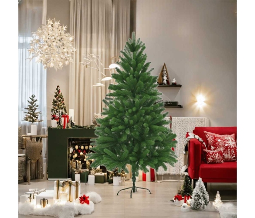 Árbol de Navidad artificial hojas realistas verde 180 cm