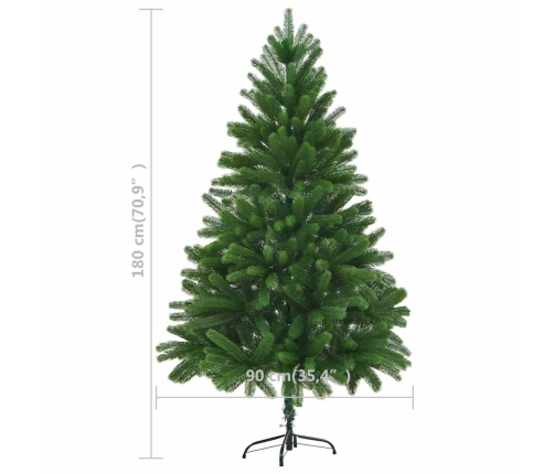 Árbol de Navidad artificial hojas realistas verde 180 cm