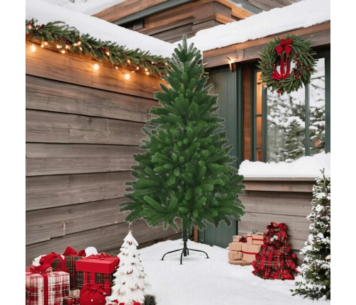 Árbol de Navidad artificial hojas realistas verde 210 cm