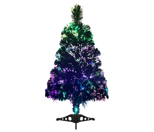 Árbol de Navidad artificial fibra óptica verde 64 cm