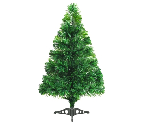 Árbol de Navidad artificial fibra óptica verde 64 cm