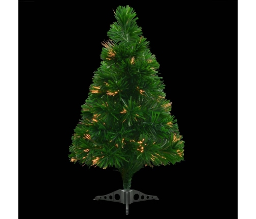 Árbol de Navidad artificial fibra óptica verde 64 cm