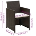 Set muebles de jardín 4 piezas y cojines ratán sintético marrón