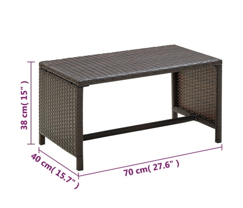 Set muebles de jardín 4 piezas y cojines ratán sintético marrón