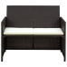 Set muebles de jardín 4 piezas y cojines ratán sintético marrón