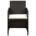 Set muebles de jardín 4 piezas y cojines ratán sintético marrón