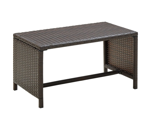 Set muebles de jardín 4 piezas y cojines ratán sintético marrón