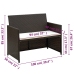Set muebles de jardín 4 piezas y cojines ratán sintético marrón