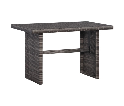 Set mesa y sillas jardín 3 pzas y cojines ratán sintético gris