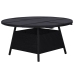 Set comedor de jardín 9 piezas y cojines ratán sintético negro