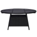 Set comedor de jardín 9 piezas y cojines ratán sintético negro