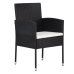 Set comedor de jardín 9 piezas y cojines ratán sintético negro