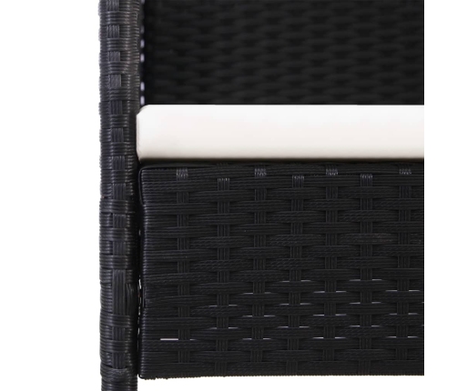 Set comedor de jardín 9 piezas y cojines ratán sintético negro