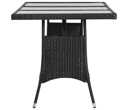 Mesa de jardín 170x80x74 cm ratán sintético negro