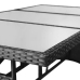 Mesa de jardín 170x80x74 cm ratán sintético negro