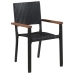Set comedor jardín 5 pzas ratán sintético y madera acacia negro