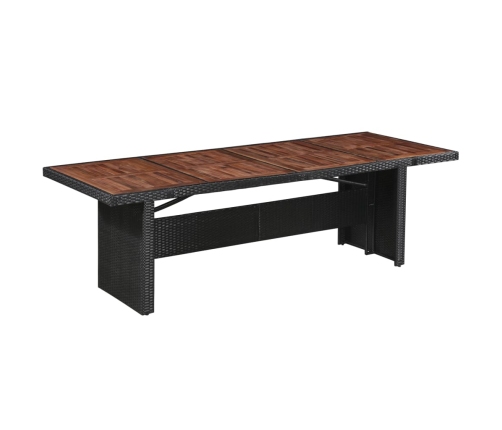 vidaXL Mesa de jardín ratán sintético madera acacia maciza 240x90x74cm